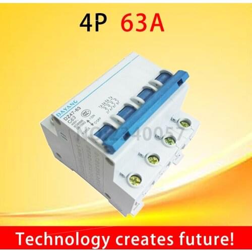 DZ47 4 pole 63A 400V~ C type mini circuit breaker mcb Circuit breaker
