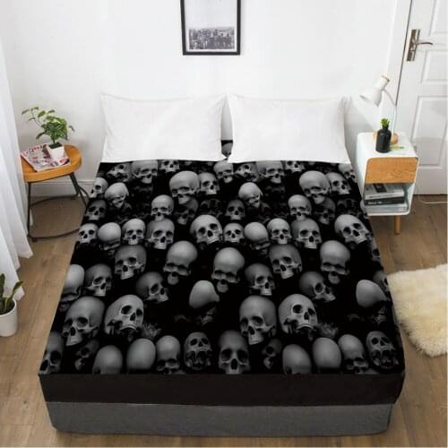 Elastic fitted sheet bed sheet With An Elastic Band 160x200/180/200/150x200 Mattress Cover Bed cover 1pc Skull Deadpool gather