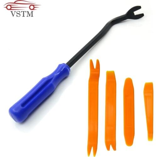 4pcs car door pannel with 1pcs new Cleaner tool Car Door Panel Remover Upholstery Fastener Disassemble Auto Vehicle Refit Tools