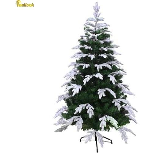 Teellook 1.5M-3.0M Encryption Simulation Cedar Forks PE Flocking Mixed Christmas Tree Christmas Home Decorative Supplies