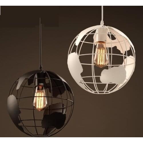 Library Europe Style World Map Pendant Lighting Bar Art Globe Ball Pendant Lights E27 Hot Selling Lamparas For Kitchen sconce