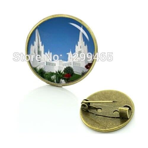Best Deals Ever for time and all eternity badge mormons landscape art picture Glass cabochon Dome brooches C 941