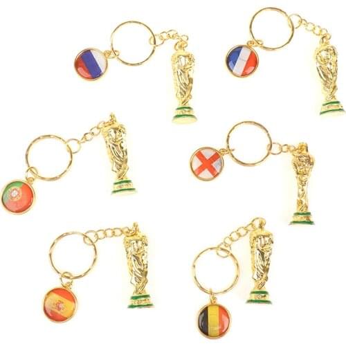 Fashion World Cup Football Souvenir Keychain Ball Game Gift Creative Key Ring for Father Man Women Fans Party Gifts