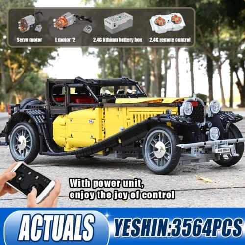Mould King 13080 High-Tech RC Super Racing Car Building Blcoks Toys App Motorized Classic Vintage Car Set Kids Christmas Gifts