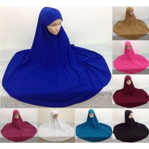 Muslim Large Overhead Abaya Jilbab Islamic Clothes Women Prayer Hat Dress Long Scarf Ramadan Large Hijab Full Cover Headscarf