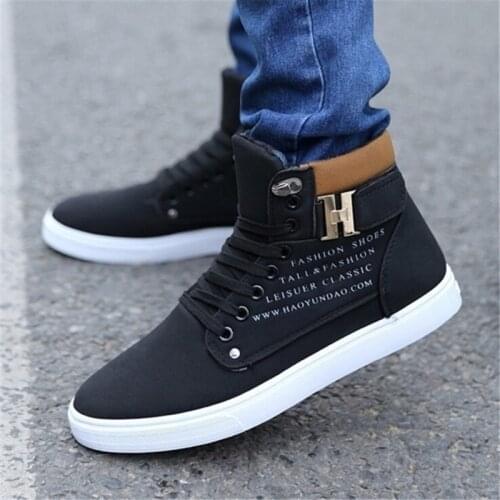 Mens Casual Shoes Winter Fashion Zapatillas Hombre Mans Fashion Denim Canvas Shoes High-Top Sneakers Breathable Male Footwear