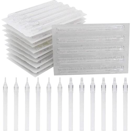 50PCS White Clearly Tattoo Long Tips DT Size Disposable Plastic Long Tattoo Tips Nozzle Tube For Tattoo Supplies