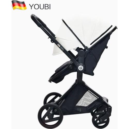 German Light Luxury Leather Three-in-one High Landscape Baby Stroller Can Sit and Fold Dual-purpose Baby Umbrella Stroller