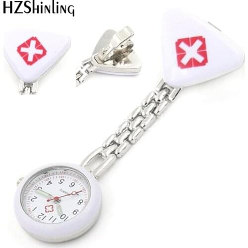 2018 New Fashion Clip Nurses Pendant Pocket Quartz Doctors Medical Brooch Red Cross Nurse Doctor Fob Watch Gifts Friends