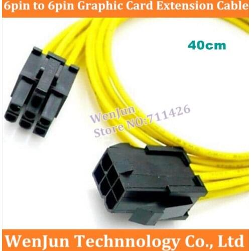 New 20cm 40cm High Quality PCI-E 6Pin Male To 6-Pin Female GPU video card Power Extension Cable 2pcs/lot