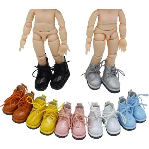 OB11 Doll Clothes Fashion PU Leather Boots 2.5*1.1cm for obitsu 11,holala,1/12bjd,GSC Doll Clothes Accessories
