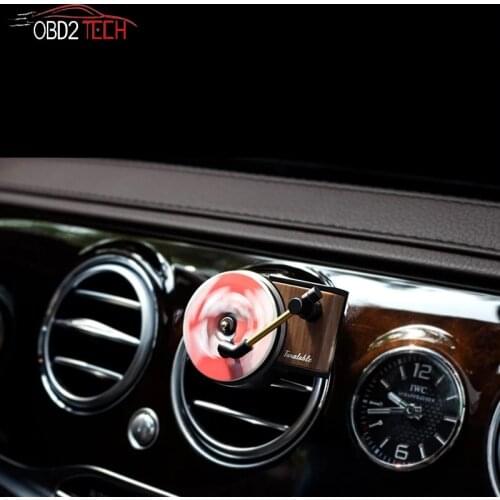 Original Car Air Freshener Record Player Car Fragrance Air Freshener With 3 Pcs Replace Auto Air Vent Clips Interior Accessories