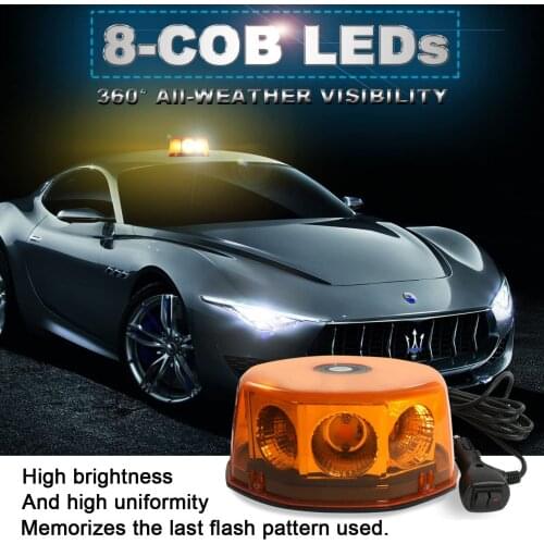 COB Roof Top High Emergency Safety Warning Hazard Flashing LED Strobe police light Bar 12-24V Trucks Snow Plow Construction