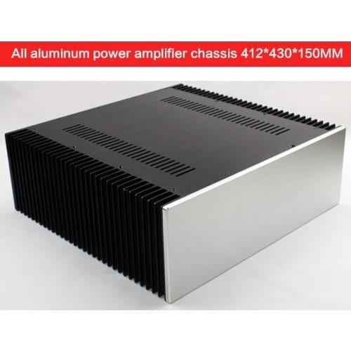 All-aluminum Power Amplifier Chassis DIY Post-stage Non-porous Audio Shell Power Supply Case Amplifier Enclosure 412*430*150MM