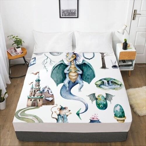 Cartoon Childrens Elastic fitted sheet bed sheet With An Elastic Band 160x200 Mattress Cover Bed cover for kids baby fly