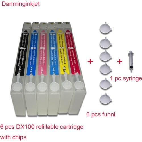 T7811-T7816 empty refillable ink cartridge with chips for Fujifilm Frontier-S DX-100 Fuji DX100 Printer