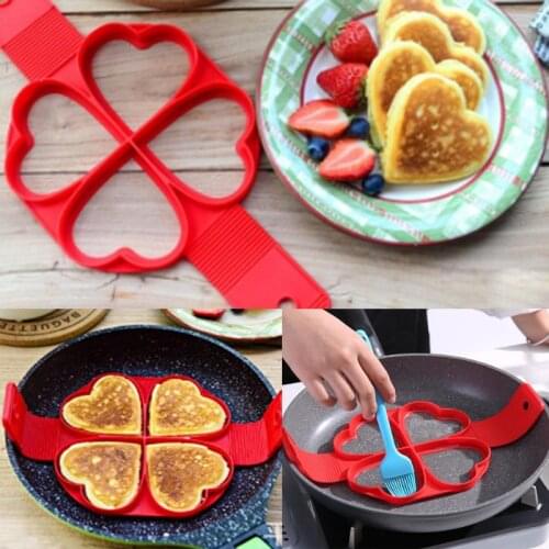 Silicone Pancake Mold Nonstick Egg Pancake Ring Maker Fried Egg Cooker Egg Shaper Omelet Moulds for Kitchen DIY Baking Tools