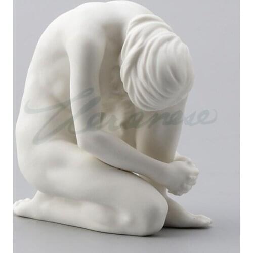 MODERN CERAMIC NUDE FEMALE ART SCULPTURE ABSTRACT FIERY GIRL FIGURINE BODY STATUE HOME FURNISHING ARTICLES R1775