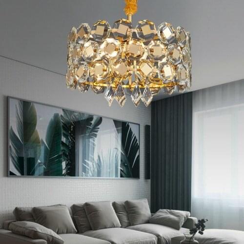 Light Luxury Crystal Chandelier Living Room Lamp Bedroom Lamp Atmosphere Modern Minimalist Lighting Restaurant Chandelier
