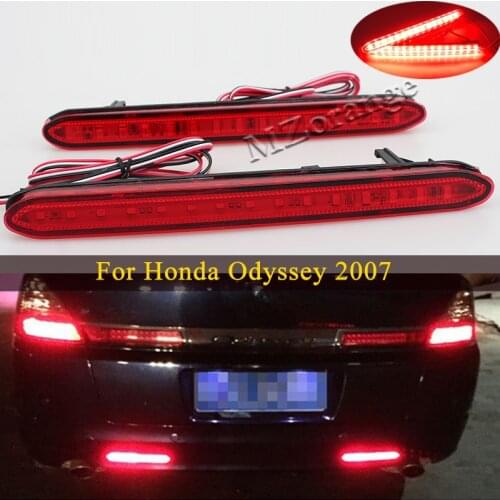 1 Pair Led Rear Bumper Reflector Light For Honda Odyssey 2007 Tail Stop signal Lights Warning Car Parts Rear Fog Brake lamp