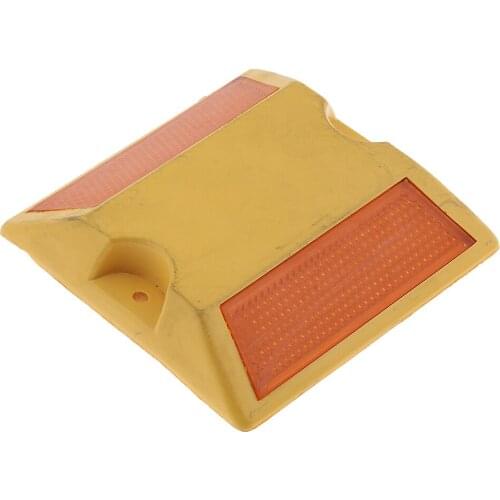 Road Highway Pavement Reflective Marker Reflector - (Yellow) 100x100x20mm