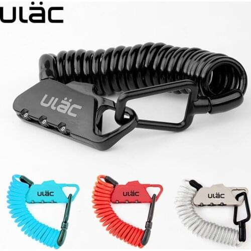Bicycle Combo Lock 1.2M Extended Spiral Cable 3 Digits Combination Resettable Light Weight Compact Size Portable ULAC K2S Lock