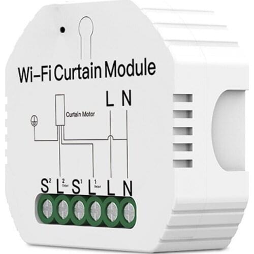 WiFi RF Roller Blind Shutter Curtain Switch Module with Remote for Electric Motor Sunscreen Works with Google Home Alexa