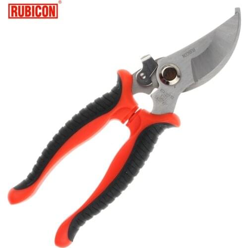 Japan RUBICON RCZ-837 Gardening shears Olecranon Scissors Non-slip Sharp For Flower Arrangement Pruning Branches Leather Carpets