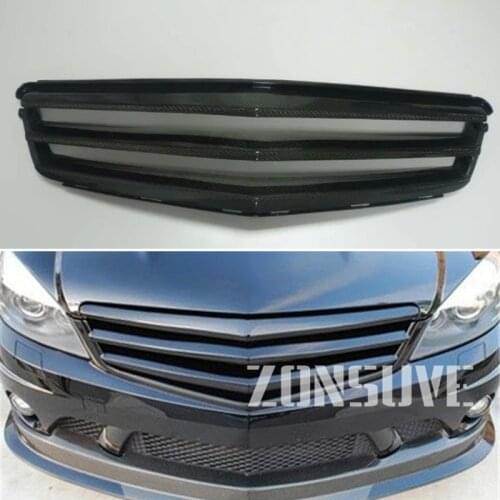 Body kit front bumper cover Refitting grill Accessories carbon fibre racing grille use for benz C-class w204 2007--2012 year