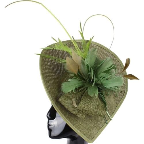 Big Derby Fascinators Event Cocktail Women Headwear Wedding Headpiece With Bridal Floral Feather On Hair Clips Millinery