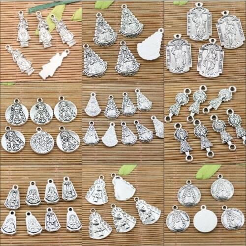 10pcs tibetan silver religious NTRA SRA DEL portrait charms