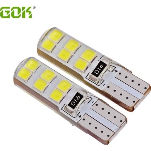 100pcs Car LED T10 led 12smd led 2835 194 W5W DC12V t10 Silicone shell LED Light Bulb Led Parking Fog light Auto