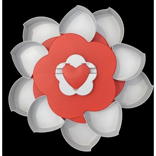 2-layer Rotating Petal Candy Box Plastic Snack Tray Case Nut Storage Box Rotation Dried Fruit Plate Wedding Gift Home Organizer