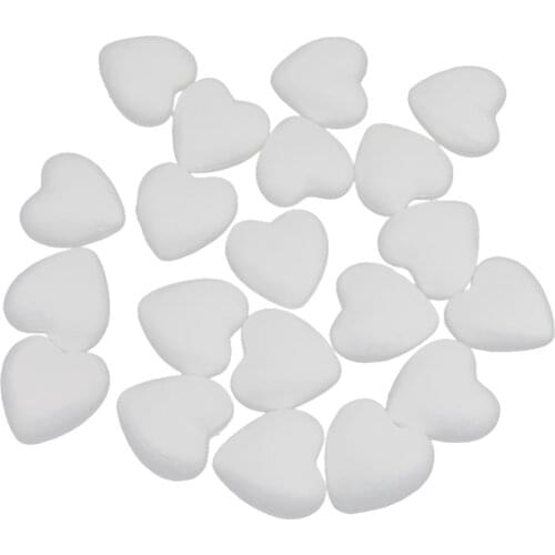 20Pcs 60mm White Modelling Craft Polystyrene Foam Love Heart Wedding Party Decoration Kids DIY