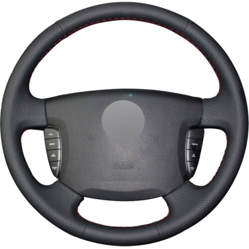 Black PU Faux Leather Hand-stitched Car Steering Wheel Cover for Ssangyong Actyon Kyron Accessories