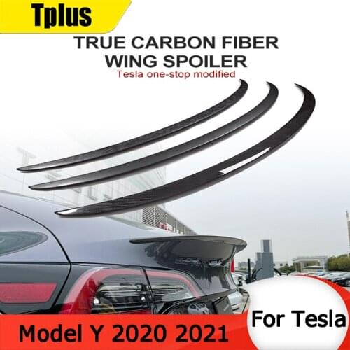 Tplus Model Y Carbon Fiber Black Tail Spoiler For Tesla Model Y 2021 High-Performance Matte Glossy Exterior Accessories