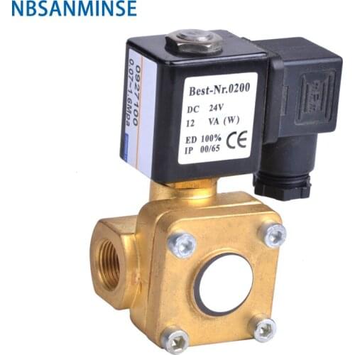1-1/4 1-1/2 2 Pilot operated Diaphragm two way brass solenoid valve 0927 0955 NC NO Brass Valve AC220V DC24V DC12V NBSANMINSE