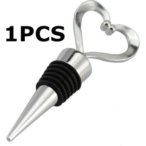Elegant Heart Shaped Red Wine Champagne Wine Bottle Stopper Valentines Wedding Gifts S