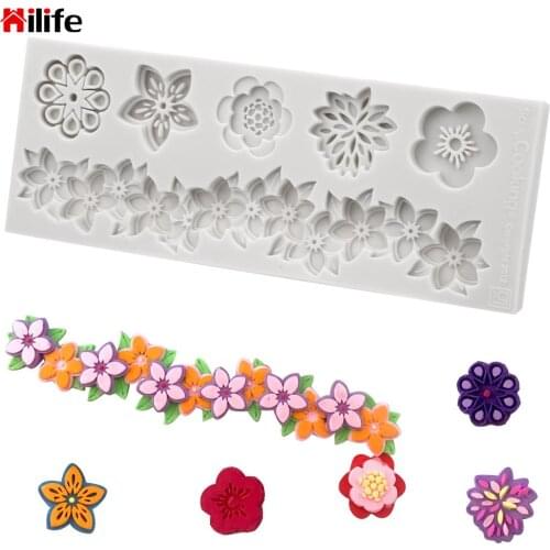 Decoration Flower Shape Cake Mold Baking Tools Silicone Food Grade Material Cake Dining Bar Fondant Kitchen Accessories