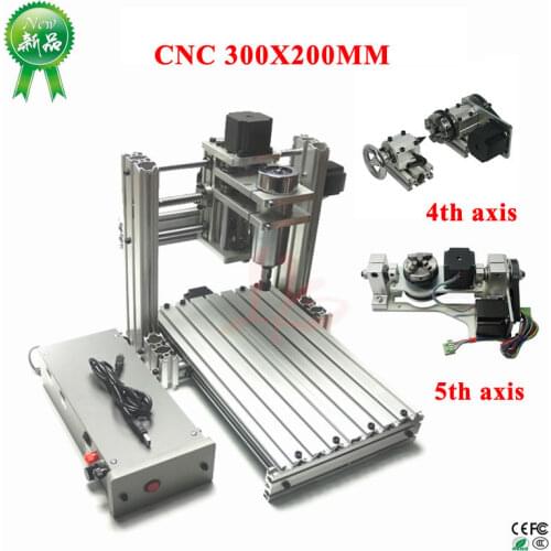 Diy mini cnc 3020 router 5axis 4axis 400w usb metal aluminum frame wood engraving milling machine mach3 er11 free tax eu ru