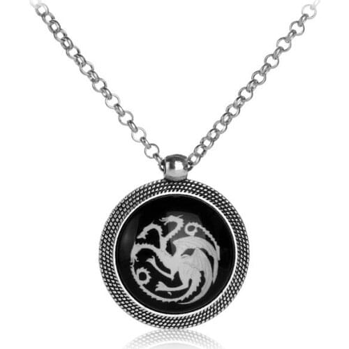 Geometric Circle Luminous Animal Retro Dragon Shield Pendant Necklace Love Woman Mother Girl Gift Wedding blessing Jewelry
