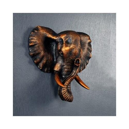 HEAD ANIMALS WALL HANGING EUROPEAN STYLE LIVING ROOM ELEPHANT HEAD AND WALL DECORATION TIGER MUONS WALL DECORATION HANGING