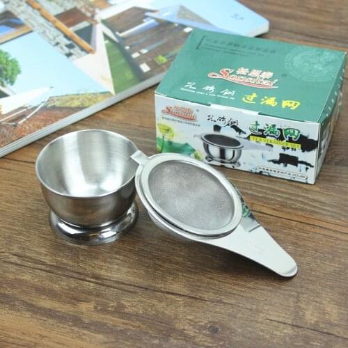 [GRANDNESS] Lipin Stainless Steel Mesh Tea Strainer & Stand Boling Stainless Steel