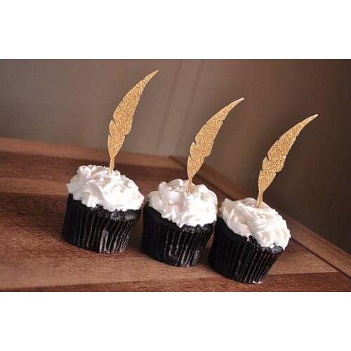 Glitter Tribal Indian feather Cupcake Toppers birthday nautical sea Wedding Bridal Shower Engagement Party food picks