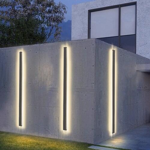 IP65 LED Wall Lamp Outdoor Waterproof Garden Long Strip Wall Light AC220V Indoor Bedroom Living Room Stairs Wall Light