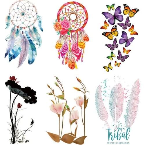 Cool Feather butterfly Patches Heat Transfer Iron On Patch A-level Washable Clothes Stickers Things For T-shirts Applique