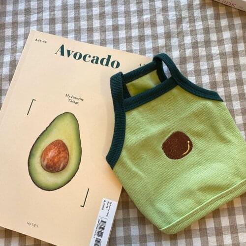 Summer Pet Dog Vest Green Avocado Dog Clothes For Puppy Breathable Sling Vest Yorkshire Chihuahua Costume Dog T-shirt Outdoor