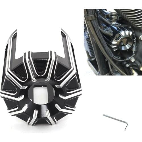 Motorcycle Black Oil Filter Cover Machine Oil Grid Billet For Harley Sportster 883 1200 XL Touring Road King Softail Deluxe Dyna