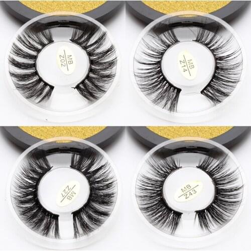 MB-Z New Mink Eyelashes 3D 100% Mink Lashes Thick HandMade Full Strip False Lashes Cruelty Free Luxury Makeup Dramatic Eye Lashe