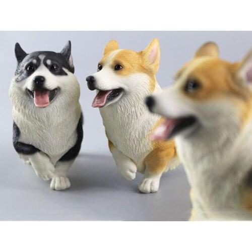 Mr.Z 16.5cm 1/6 Scale Simulation Animal Standing walking Pet dog Model Toy Gift Model Car Scene Decoration